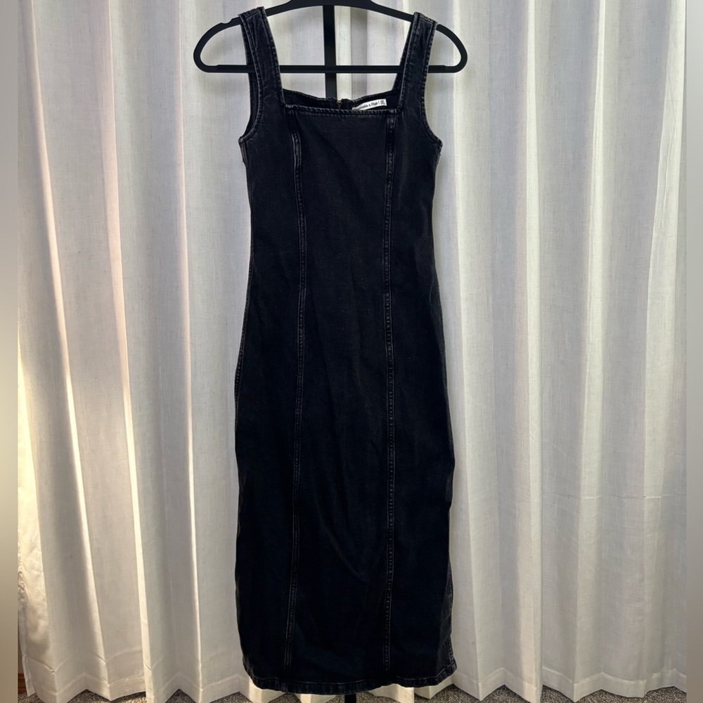 Abercrombie & Fitch Black Midi Tank Dress